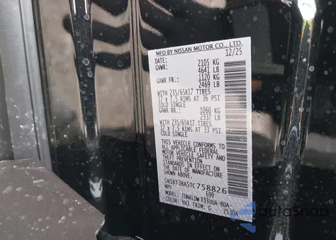 2026 Nissan Rogue Sv from USA, damaged, VIN 5N1BT3BA5TC758826